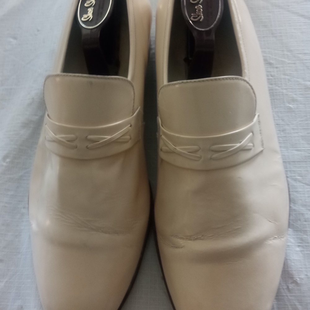 Men's Vintage White Regal Leather Dress Formal Shoe Slip on Shoes Sz 11 EEE